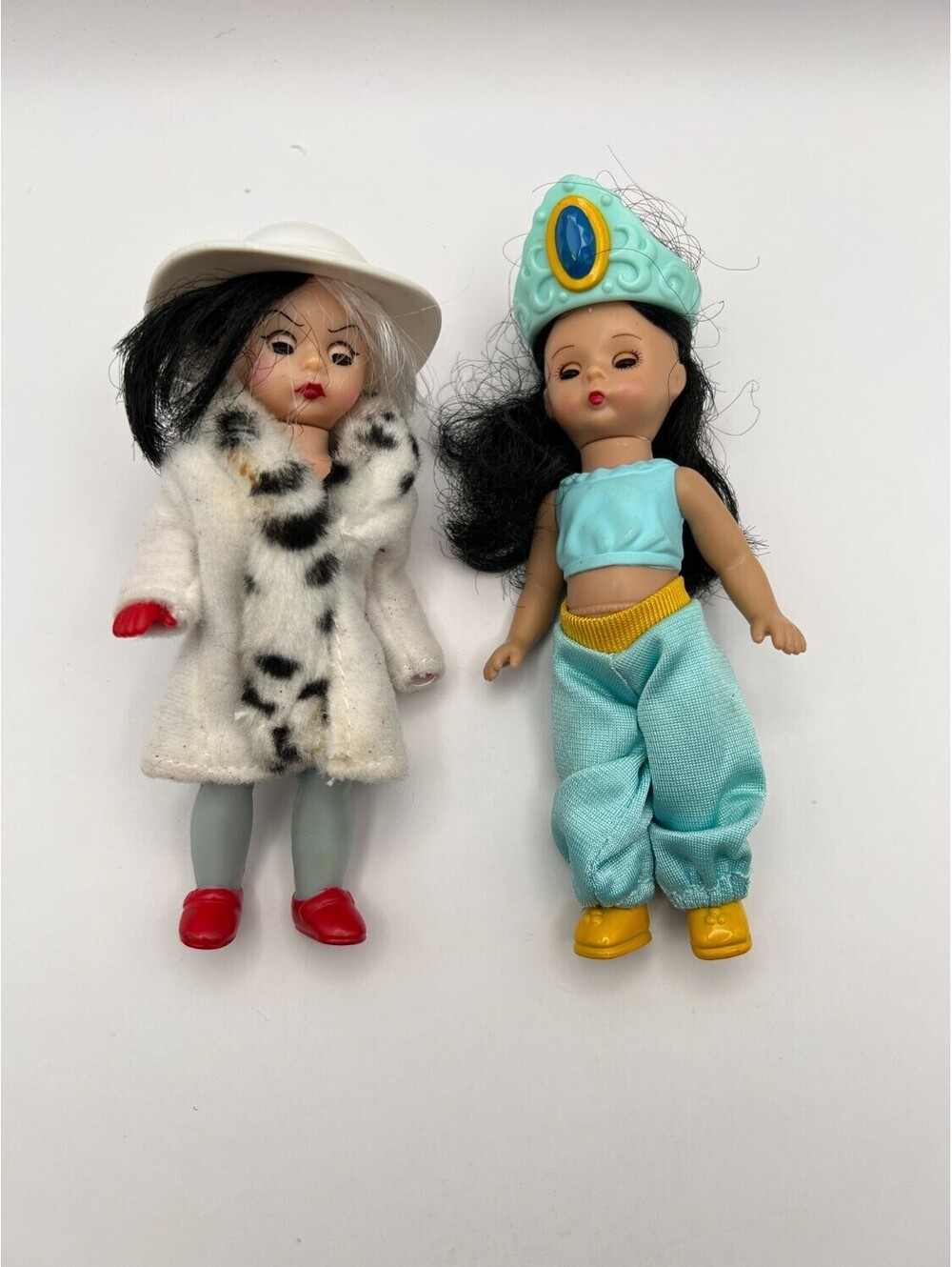 Disney Cruella de Vil & Princess Jasmine Mini Dolls miniature doll lot 10 cm 12